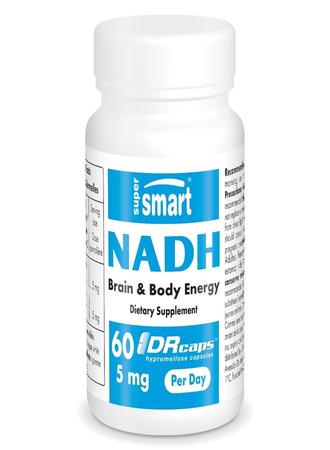 Supersmart - NADH 5mg per Day (Reduced Nicotinamide Adenine Dinucleotide) - NADH Supplement - Energy Pills | Non-GMO & Gluten Free - 60 Delayed Release Capsules - Image 1